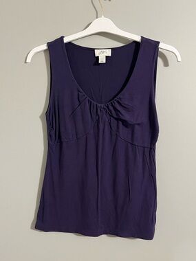 LOFT Deep Plum V-Neck Sleeveless Shell Top